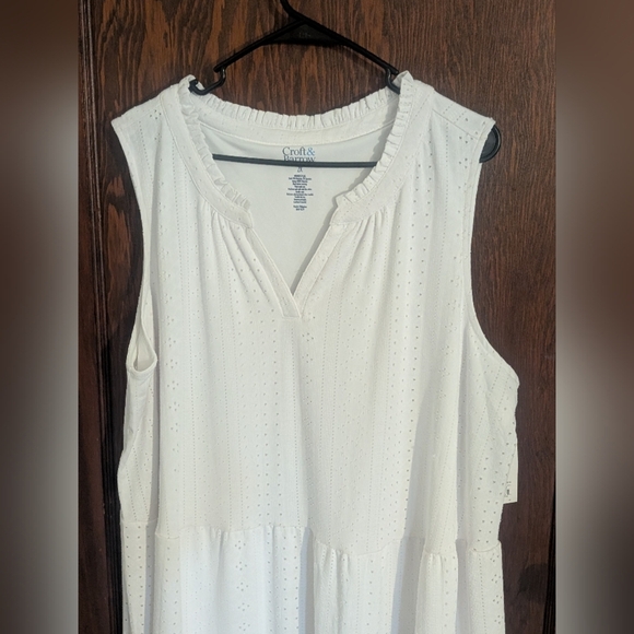 New With Tags Croft & Barrow White Eyelet Bridal Shower Dress Size 2X - Picture 3 of 6